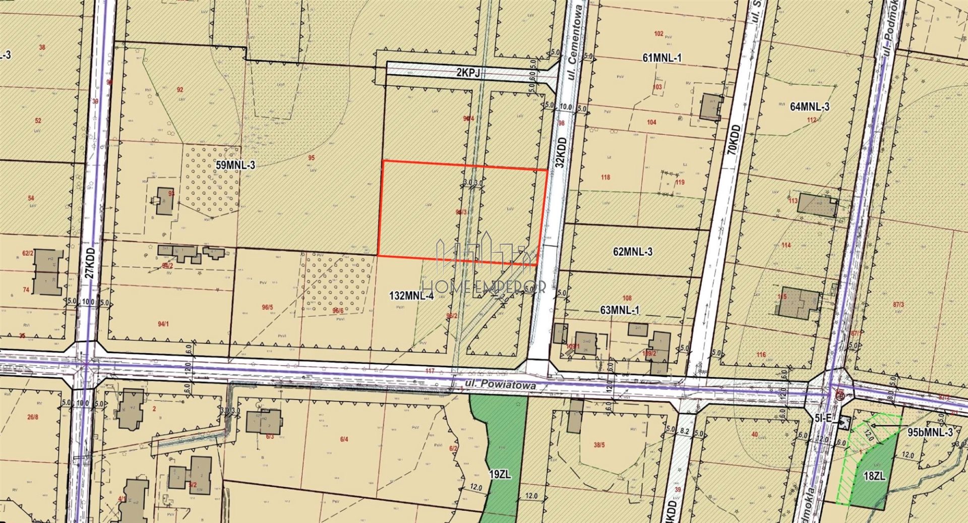 Działka budowlana 3 279 m², Warszawa, Wawer