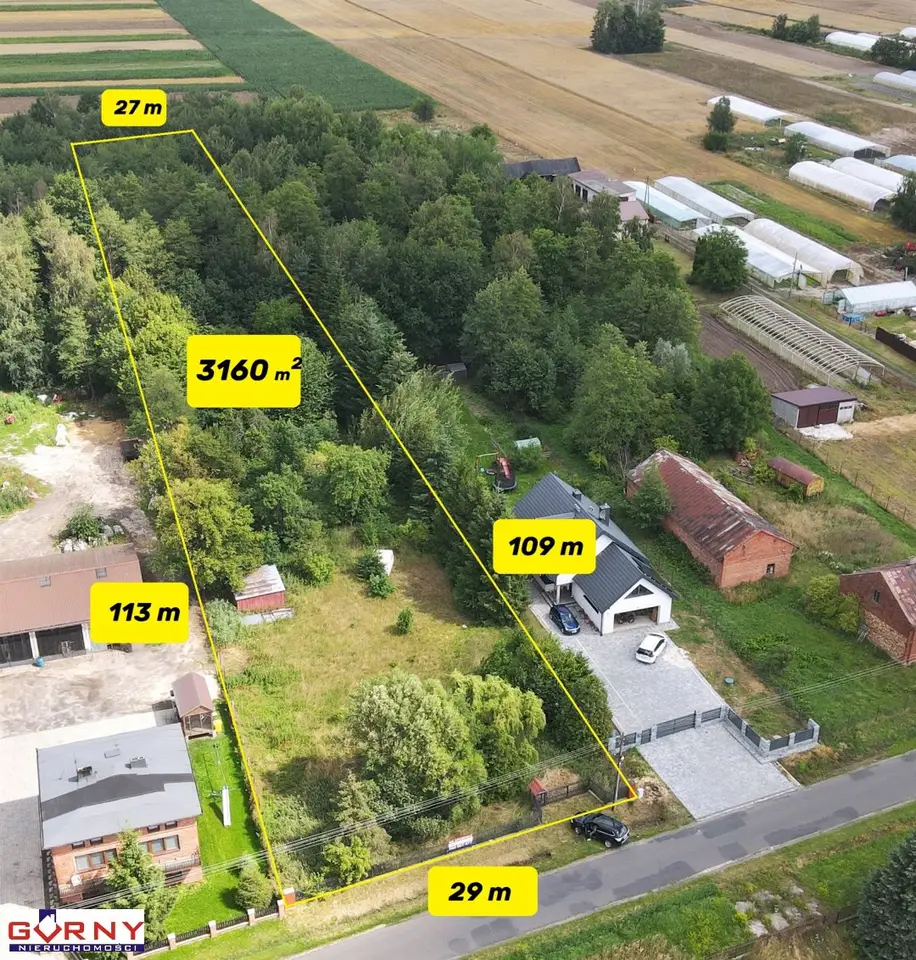 Działka budowlana 3 160 m², Majków Duży