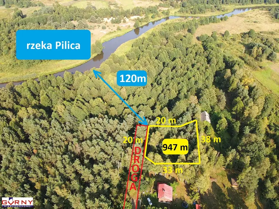 Działka budowlana 947 m², Łęg Ręczyński