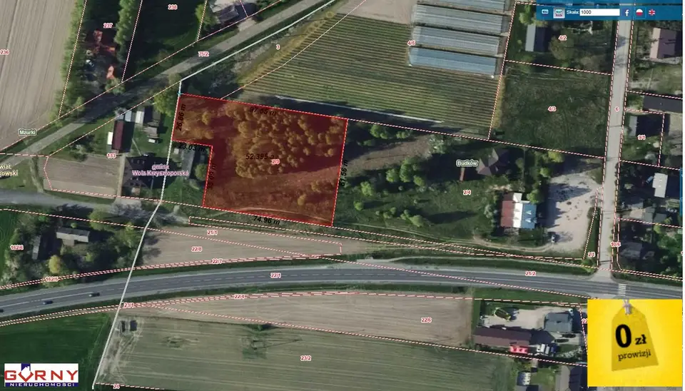 Działka budowlana 5 300 m², Mzurki, Budków
