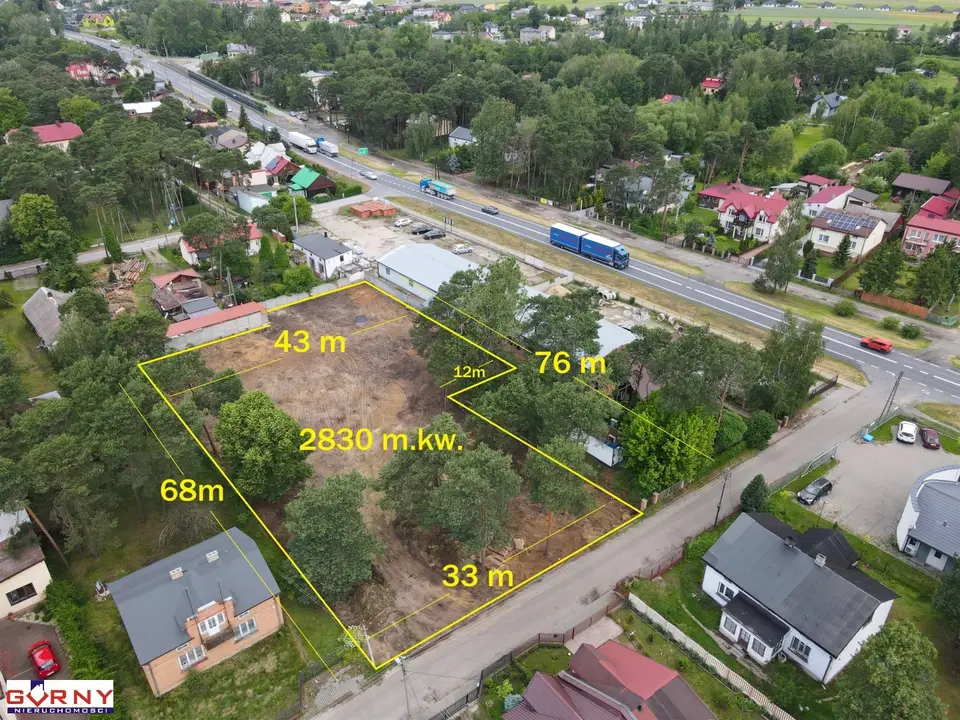 Działka inwestycyjna 2 800 m², Włodzimierzów