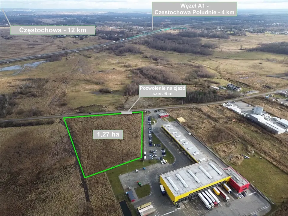 Działka inwestycyjna 1,27 ha, Konopiska
