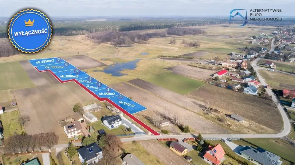 Działka budowlana i rolna 850 m², Wola Przybysławska