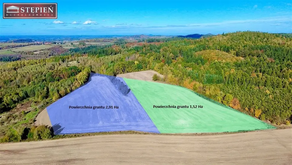Działka budowlana 4,43 ha, Modrzewie