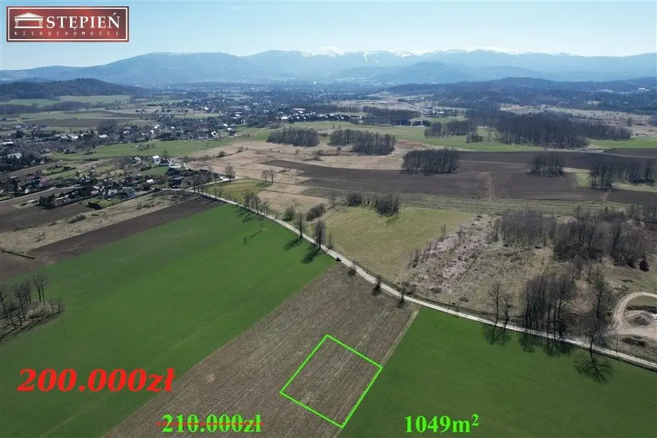 Działka budowlana 1 049 m², Łomnica