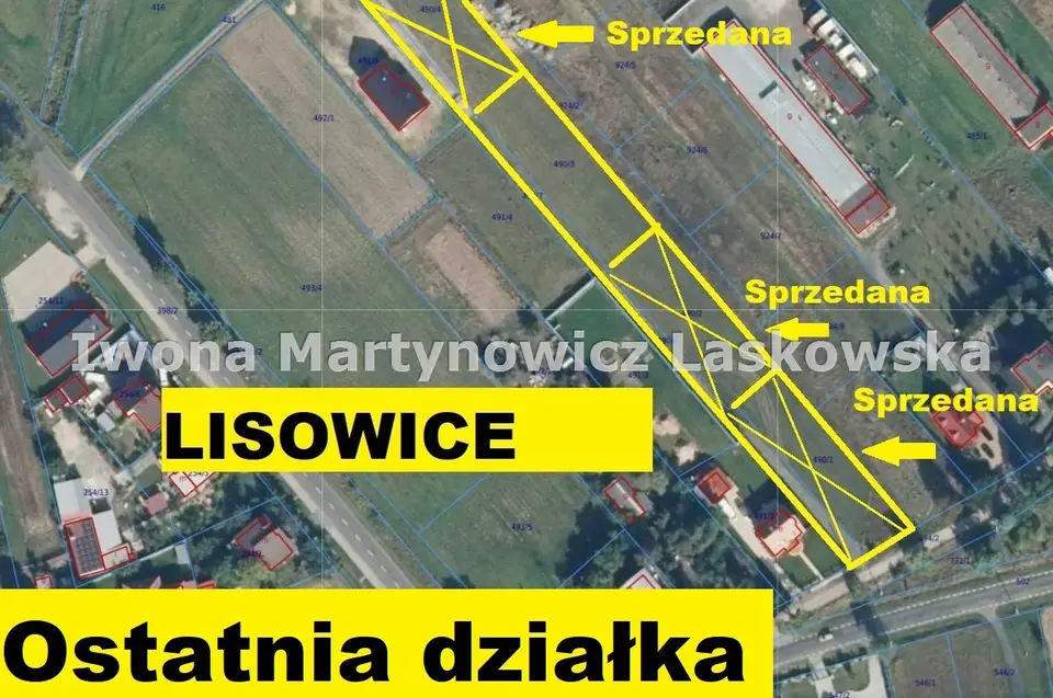 Działka budowlana 1 159 m², Lisowice