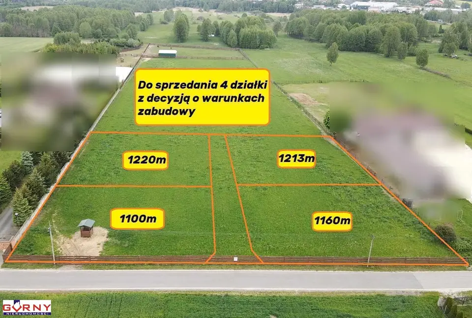 Działka budowlana 1 199 m², Plucice