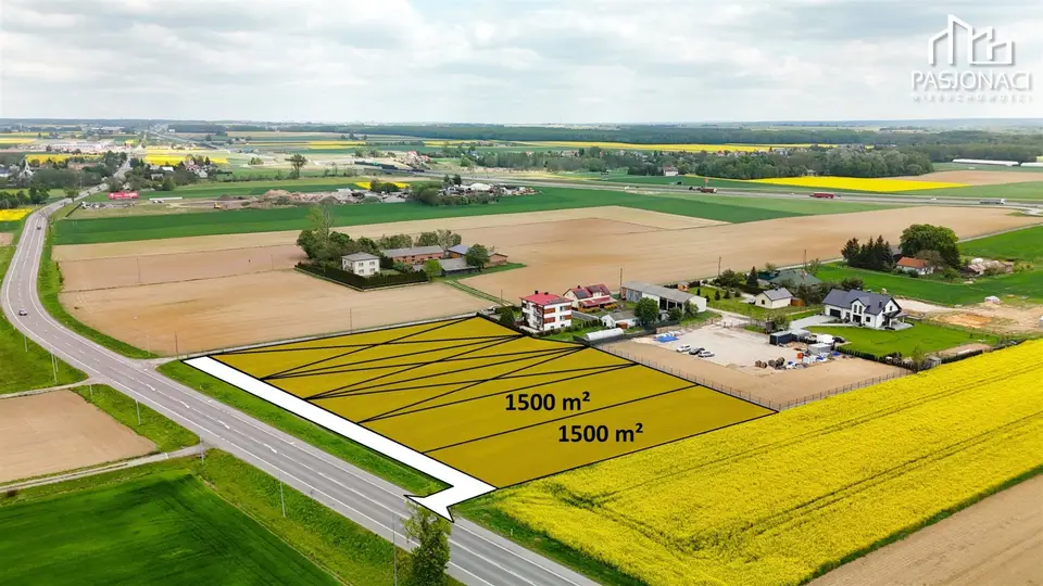 Działka budowlana 1 500 m², Strzeszkowice Duże