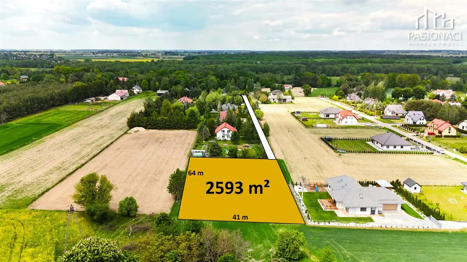 Działka budowlana 2 593 m², Krężnica Jara