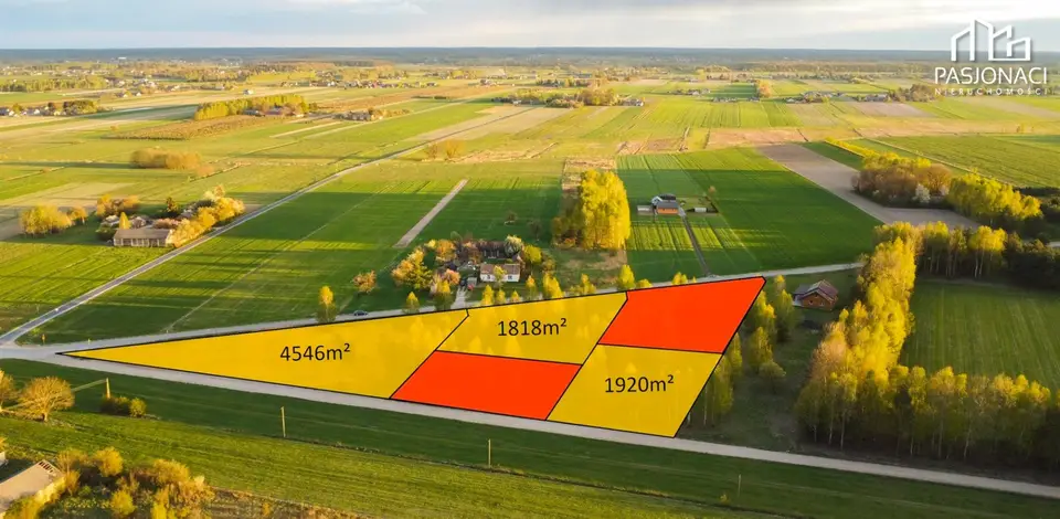 Działka budowlana 1 818 m², Kamionka