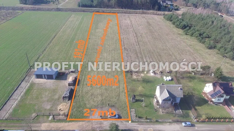 Działka budowlana 5 600 m², Bałdrzychów