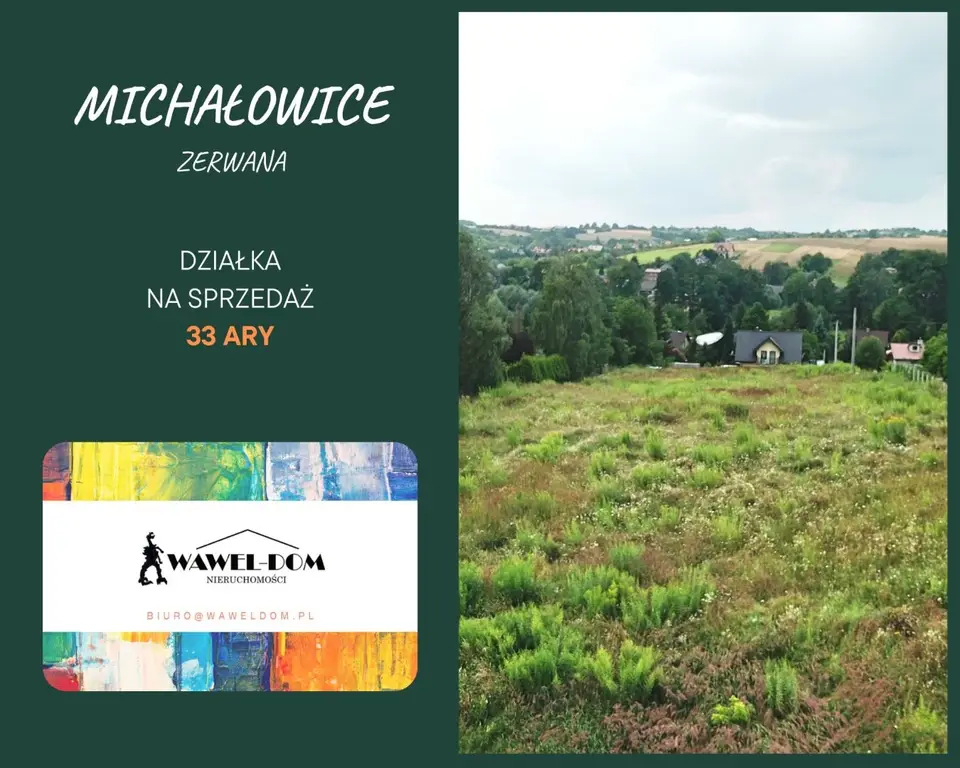 Działka budowlana 3 315 m², Zerwana