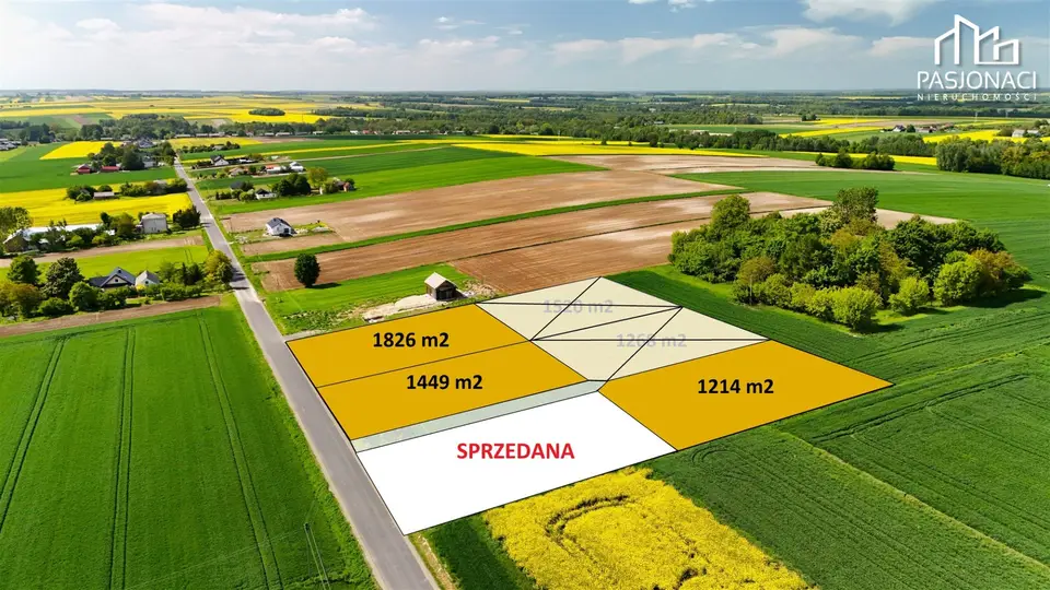 Działka budowlana 1 449 m², Kiełczewice Górne