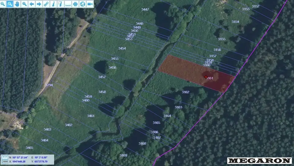 Działka rolna 1 254 m², Ostrowy nad Okszą