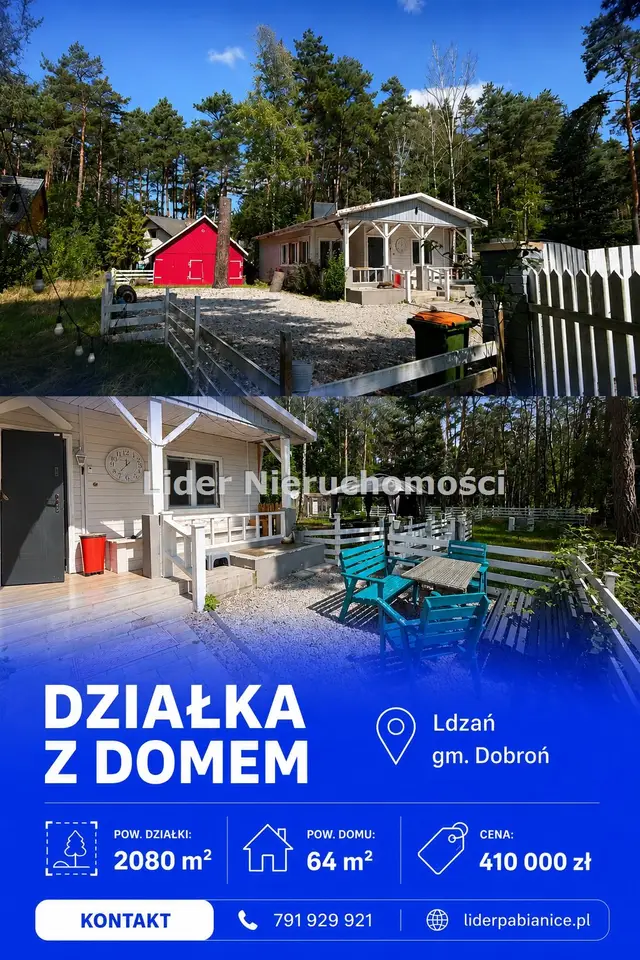 Działka budowlana 2 080 m², Ldzań