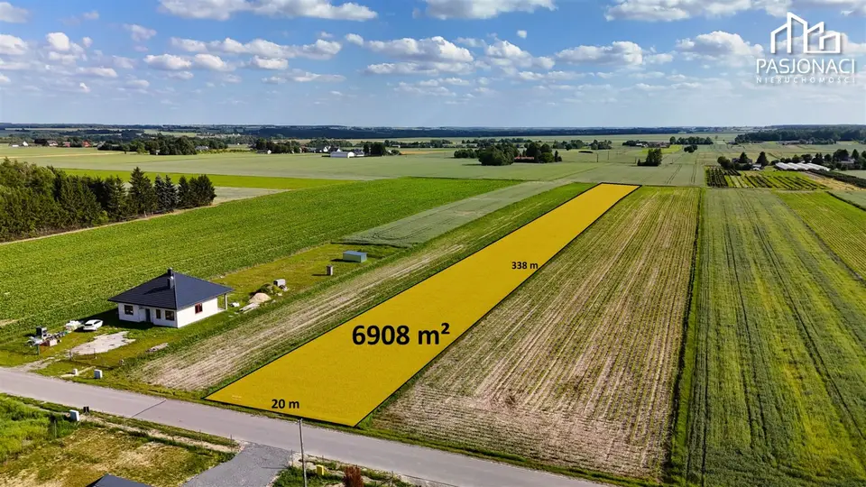 Działka budowlana 6 908 m², Bystrzyca Nowa