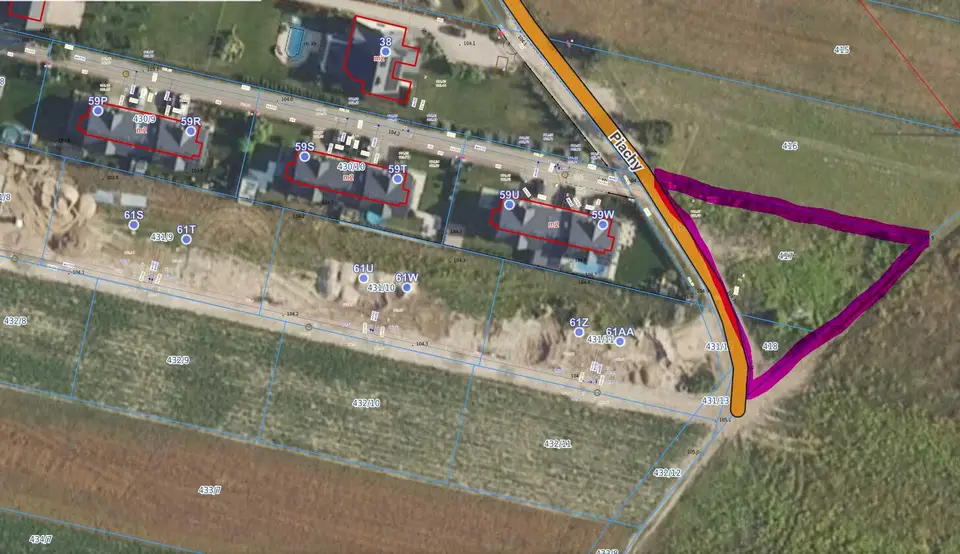 Działka budowlana 954 m², Pęcice