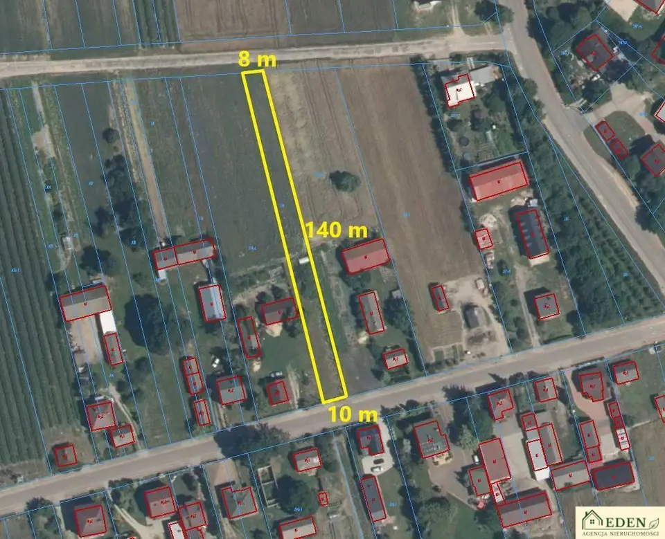 Działka budowlana i rolna 1 280 m², Zakrze