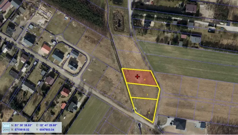Działka budowlana 1 200 m², Sieradz
