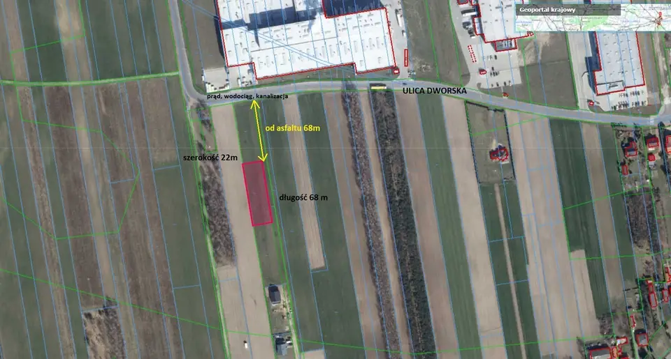 Działka budowlana 1 454 m², Sieradz, Zapusta Wielka