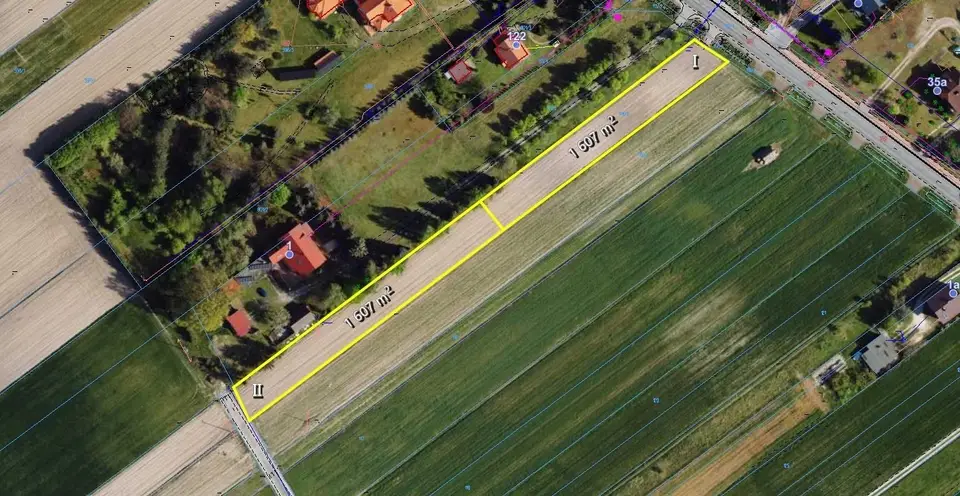 Działka budowlana 1 607 m², Podłężyce