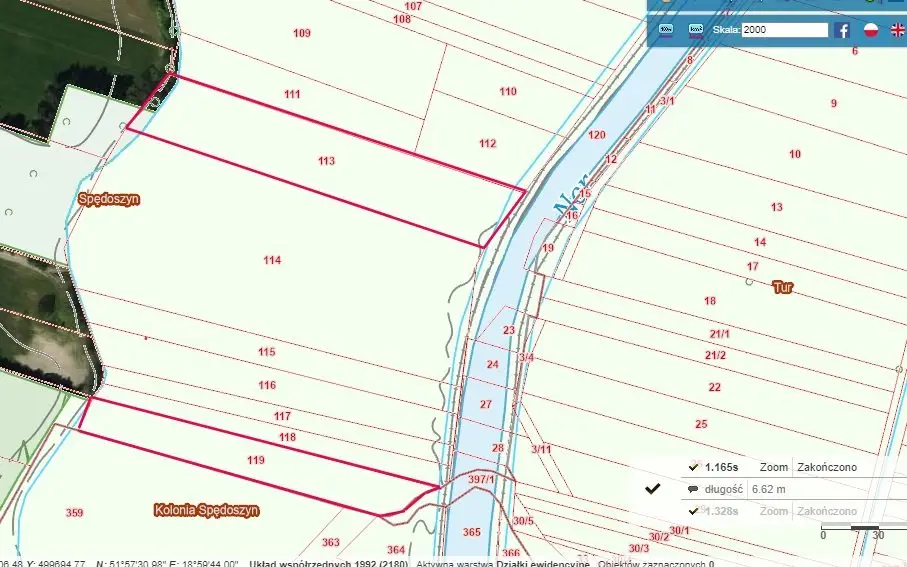 Działka budowlana 3 771 m², Spędoszyn