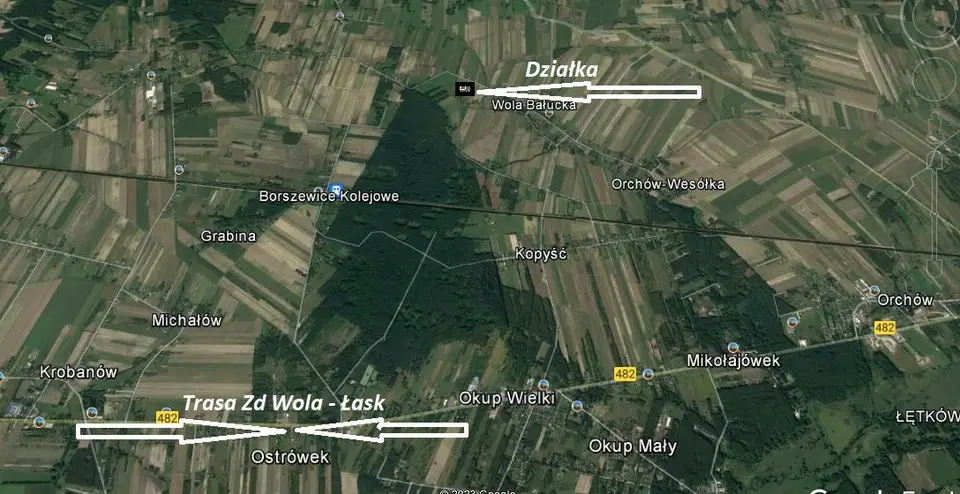 Działka budowlana 2 199 m², Wola Bałucka