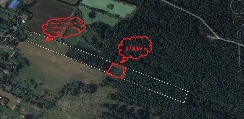 Działka budowlana 1,36 ha, Okup Wielki