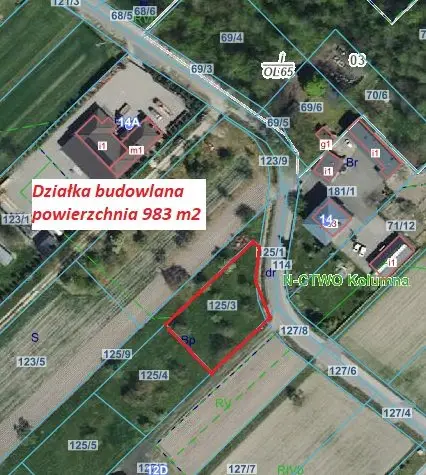 Działka budowlana 987 m², Marcelów