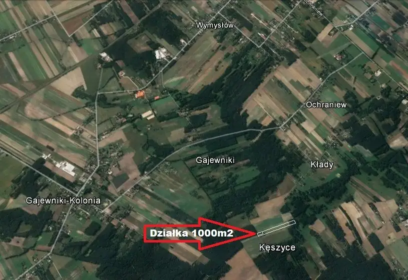 Działka budowlana 1 000 m², Wymysłów