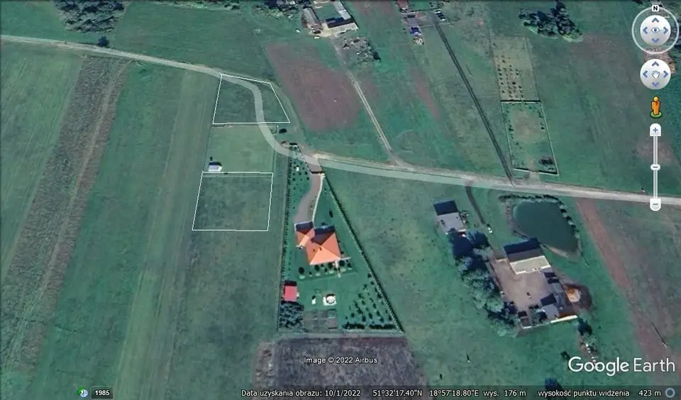Działka budowlana 1 380 m², Ptaszkowice