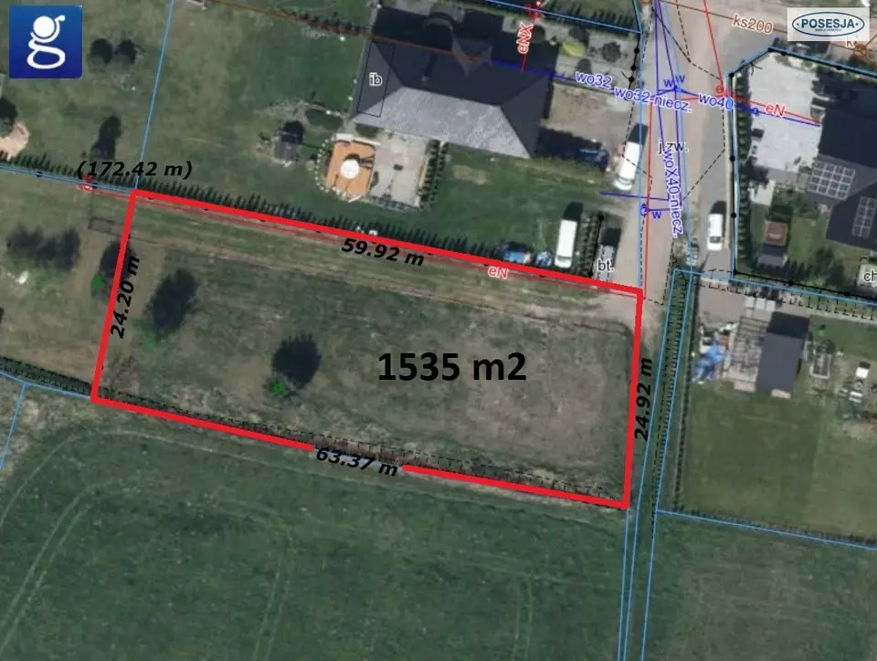 Działka budowlana 1 535 m², Rybnik, Niewiadom Górny