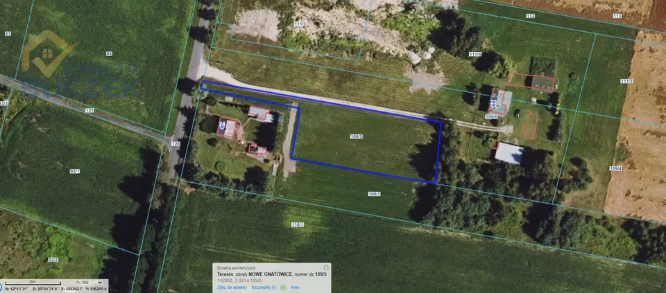 Działka siedliskowa i leśna 2 996 m², Nowe Gnatowice