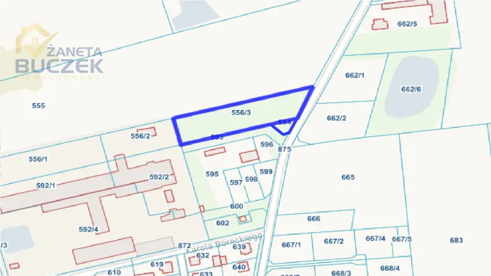 Działka inwestycyjna 3 576 m², Nieborów