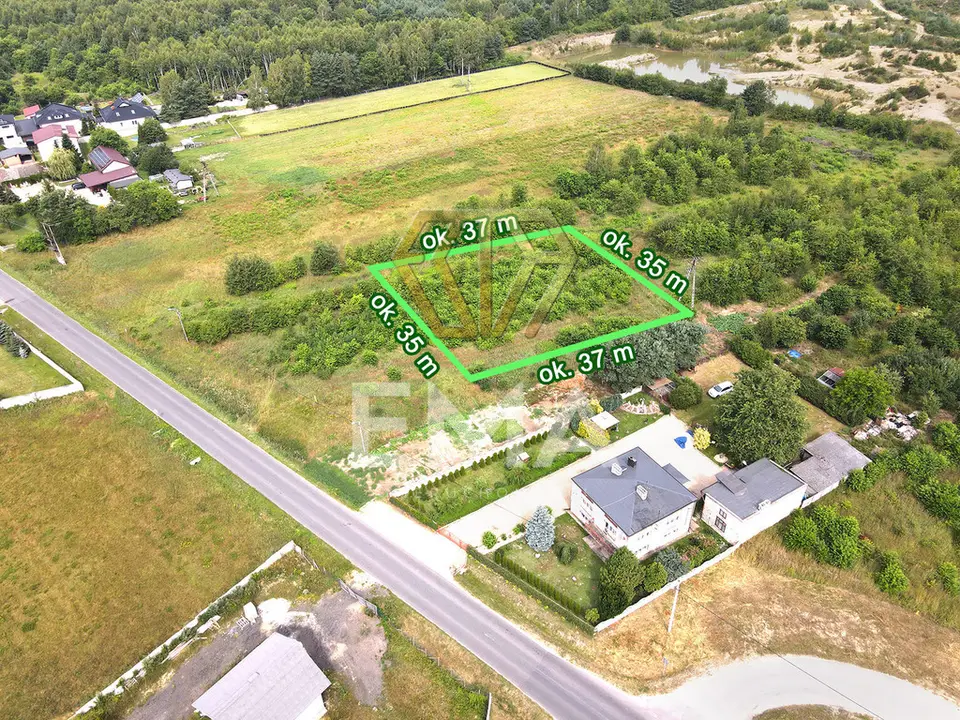 Działka budowlana 1 301 m², Gorzelnia
