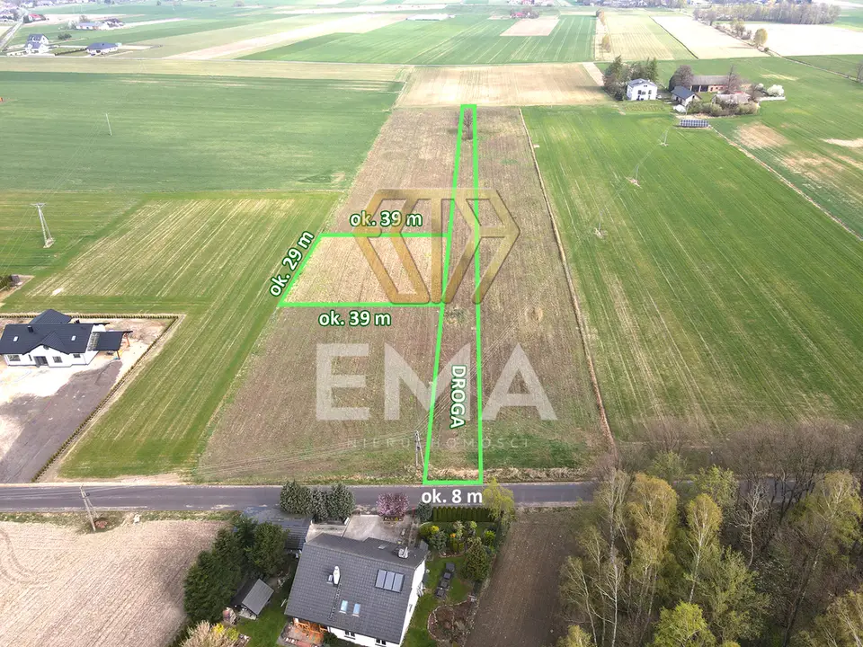 Działka budowlana 1 114 m², Wilkowiecko
