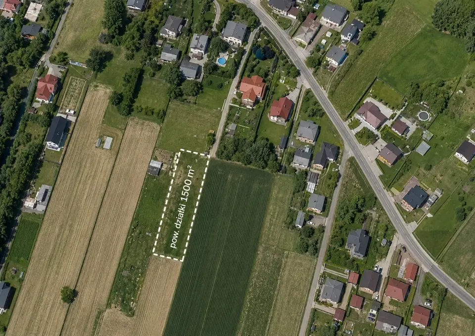 Działka budowlana 1 500 m², Skrzyszów