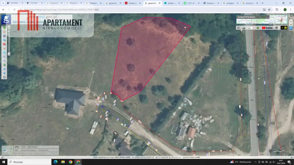 Działka rekreacyjna 2 877 m², Spalona