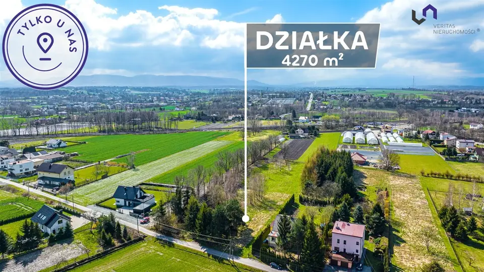 Działka budowlana 4 270 m², Kaniów