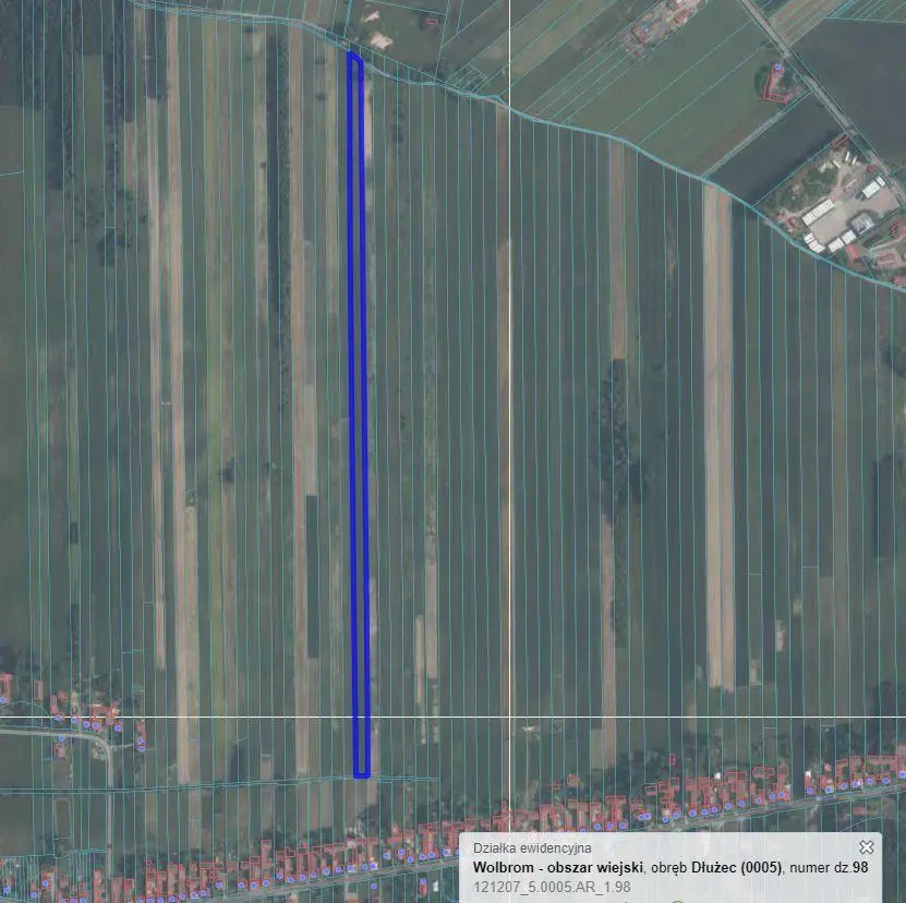 Działka rolna 1,88 ha, Dłużec