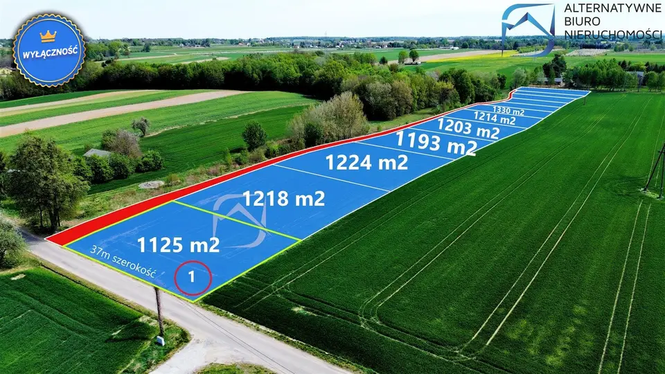 Działka budowlana 1 125 m², Nałęczów