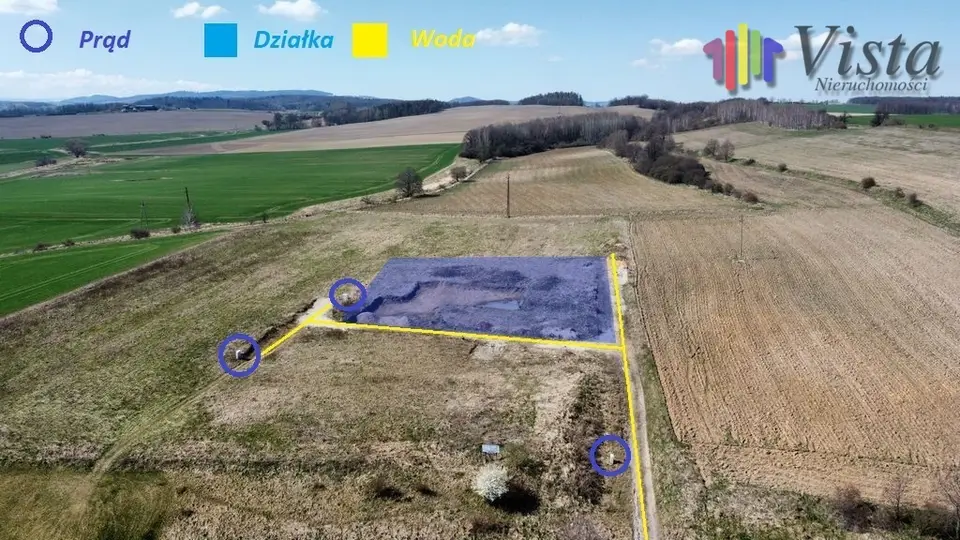 Działka budowlana 2 200 m², Chwaliszów