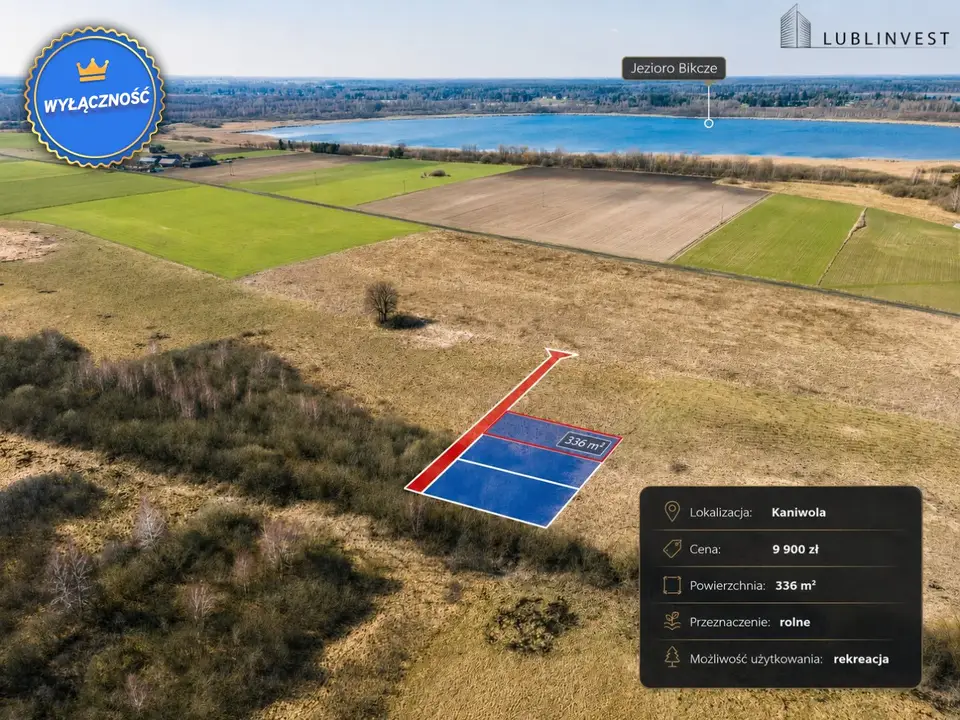 Działka rolna 336 m², Kaniwola