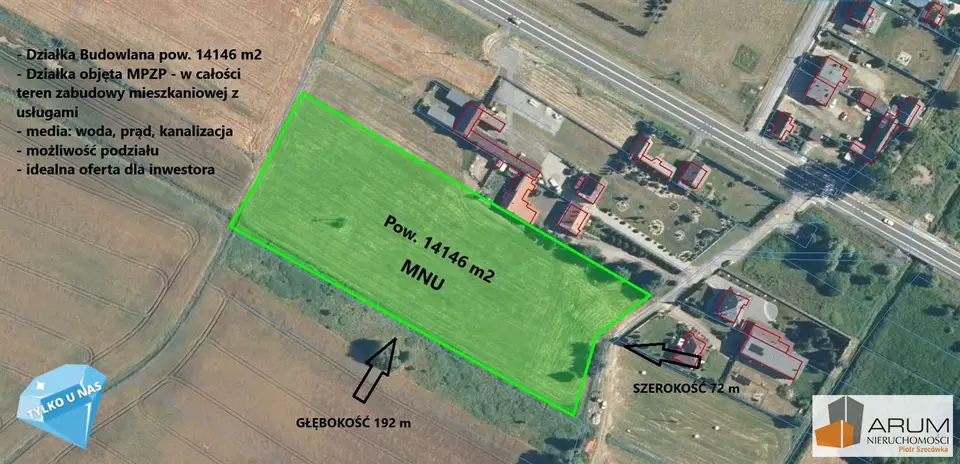 Działka inwestycyjna 1,41 ha, Kłobuck, Osoki-Pustkowie