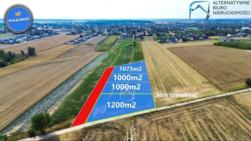 Działka budowlana 1 200 m², Dominów
