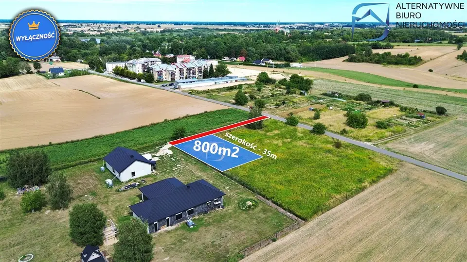 Działka budowlana 800 m², Garbów