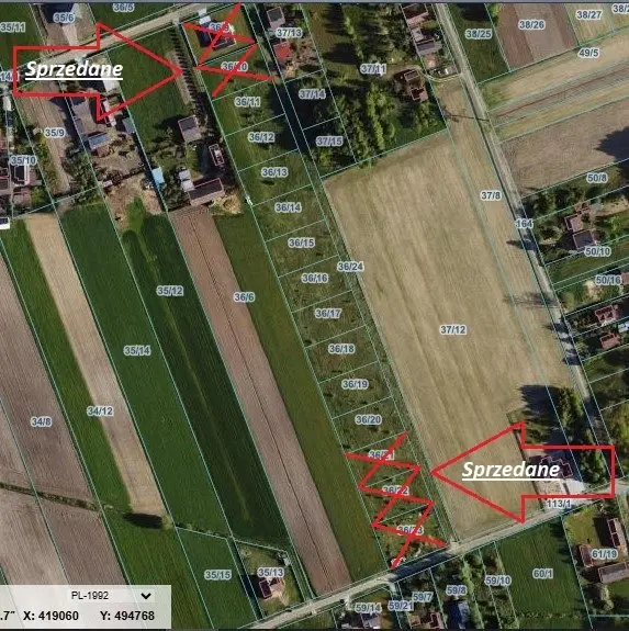 Działka budowlana 1 250 m², Korczew