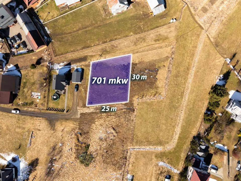 Działka budowlana 701 m², Szaflary