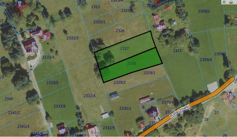 Działka budowlana 3 906 m², Suche