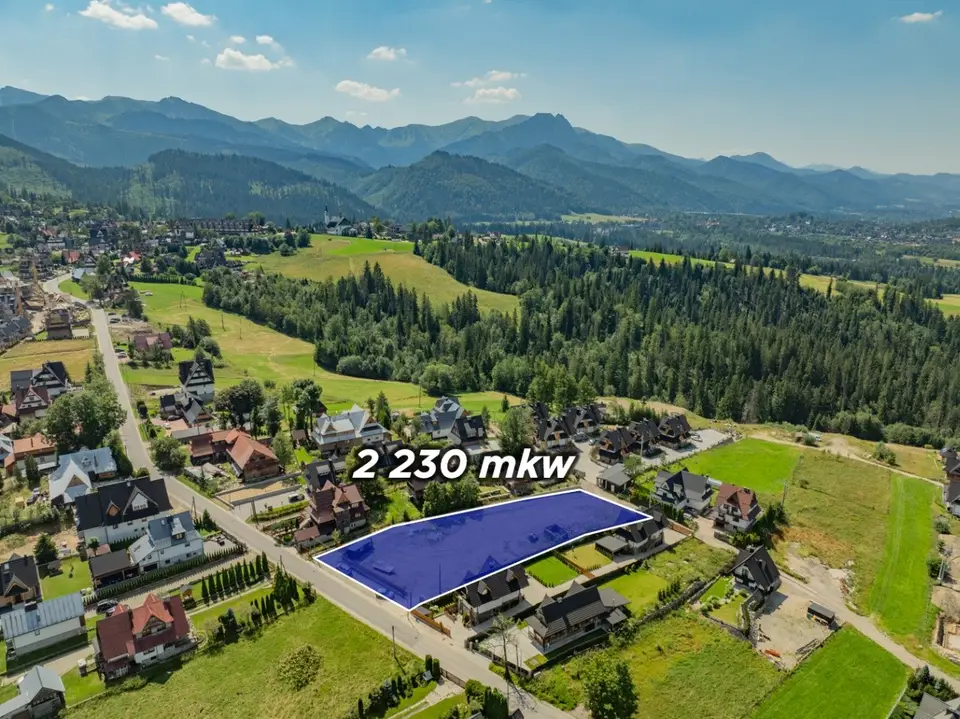 Działka budowlana 2 230 m², Zakopane